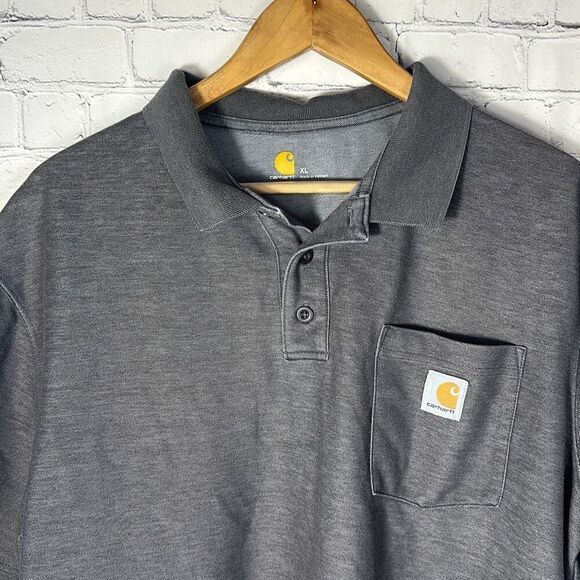 Carhartt Original Fit Gray Polo Shirt Short Sleeve size XL K570 CRH - Picture 2 of 8